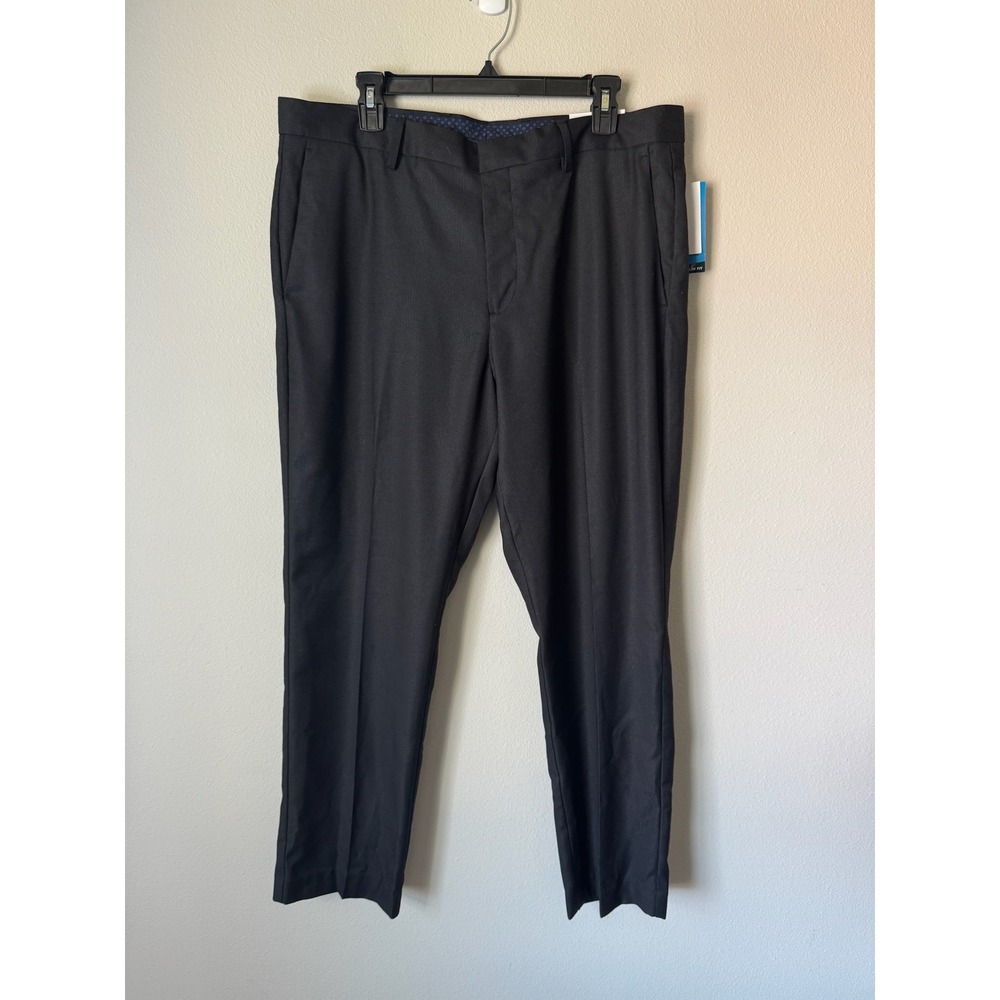 Perry‎ Ellis Portfolio Mens Slim Fit Dress Pants Black 36x30 Performance Stretch